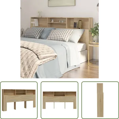 Obrázok produktu pre The Living Store Čelo postele s policami dub Sonoma 200x19x103,5 cm