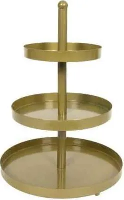 Produktbild von Etagere - Gold - Metall - 3-lagig - 25 x 35 cm - Snacks/Hochprozentiges - Servierplatte