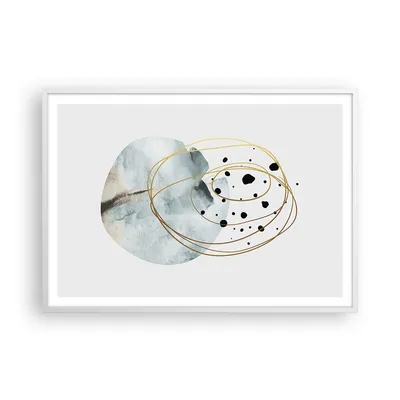 Produktbild von Gerahmtes Poster - Weißer Rahmen - Modern Abstraktion Flecken - 100x70 cm - Wand Bild - Wanddeko - Wandbilder - Kunstposter - Wandposter - Bilderrahmen - Bilder - Kunstdruck - P2WAA100x70-4782