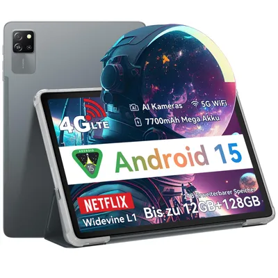 Produktbild von Blackview Tab 60 Pro 10" Tablet, Dual 4G SIM LTE, Android 15, 12(4+8)GB RAM + 128GB ROM/2TB, Unisoc T606 Octa-core