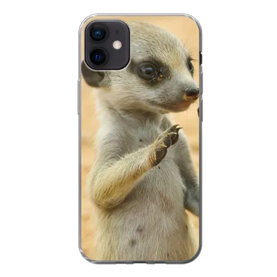 Produktbild von MuchoWow® Handyhülle Schutzhülle Hülle für iPhone 12 mini Erdmännchen - Braun - Tier Silikon Softcase Handy Hülle - Bild