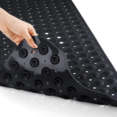 Immagine prodotto di Tappetino antiscivolo per vasca da bagno, extra lungo, 100 x 40 cm, colore nero