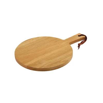 Image de Assiette à fromage Zassenhaus, plateau à viande, dimensions 30x2 cm, en bois de chêne avec poignée