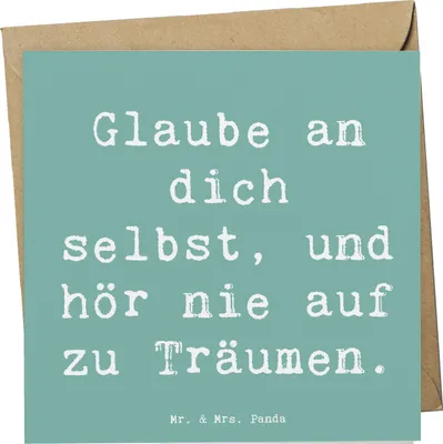 Produktbild von Mr. & Mrs. Panda Glückwunschkarte Spruch Glaube an sich selbst - Meeresbrise - Geschenk, Inspiration, Grußkarte, Motivation, Klappkarte, faltkarte, Zitat, Mut, Stimmung