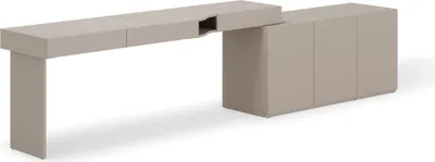 Produktbild von Furniture24 Jugendzimmer - Woow Set-04L Schreibtisch Mit Kommode - Grau, modernes Möbel-Ensemble für Homeoffice und Jugendzimmer.