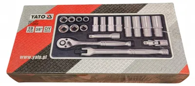 Produktbild von Yato YT-3864 Werkzeugsatz 3/8 Zoll 19-teilig Ratsche