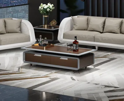 Obrázok produktu pre Štýlový konferenčný stolík z dreva v elegantnom hnedom odtieni