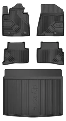 Zdjęcie produktu dla Dywaniki gumowe + mata bagażnika do Kia Sportage IV 2015-2018 (SUV, dolny poziom podłogi) – czarne, dopasowane – Wielganizator