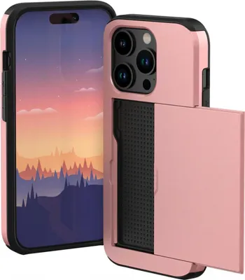 Zdjęcie produktu dla imoshion Etui z uchwytem na kartę do Apple iPhone 15 Pro - różowe złoto