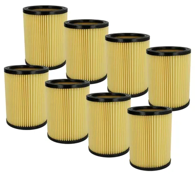 Produktbild von vhbw 8 Faltenfilter kompatibel mit Hikoki Hitachi WDE 3600, 1200, 1200M Staubsauger - Patronenfilter Gelb Schwarz