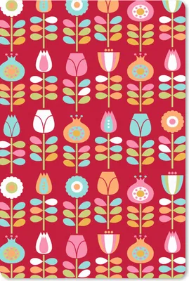 Produktbild von MuchoWow® Mauspad Mousepad Muster - Blumen - Retro - Rot 40x60 cm - Mousepads - Maus Mat - Pad - Mausunterlage - Schreibtisch Accesoire
