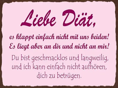 Produktbild von vianmo Holzschild 30x40 cm liebe Diät klappt einfach nicht
