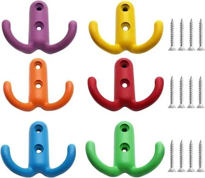 Produktbild von Famanu Haken 6 Stück - Bunte Metallhaken für Bad und Schlafzimmer