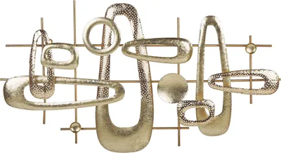 Produktbild von BELIANI Wanddekoration Gold Eisen Geometrisch Einteilig Handgemacht Modern Wandobjekt Wanddeko für Schlafzimmer Wohnzimmer Flur Küche Esszimmer