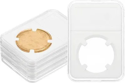 Zdjęcie produktu dla Pudełko do przechowywania monet o średnicy 32 mm - 5 sztuk przezroczystych pojemników na monety - plastikowe pudełko do przechowywania dla kolekcjonerów monet - organizacja i ochrona
