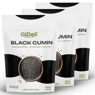 Obrázek produktu pro Černý kmín 3 kg, celá semena, Nigella sativa, koření do pečiva, přírodní, veganské, GiDeli