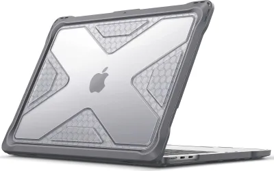 Produktbild von Fintie Hülle Kompatibel mit MacBook Air M4 M3 M2 13.6" (2025-2022) A3240 A3113 A2681- Ganzkörper-Rugged Hybrid Schutzhülle TPU Stoßstange Case Kompatibel mit MacBook Air 13.6 Zoll, Grau