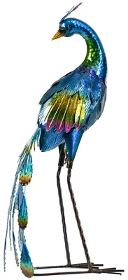 Produktbild von Gartenstatur Gartendekoration Pfau, 25 x 29 x 59 cm, Mehrfarbig