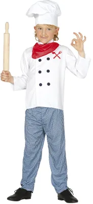 Produktbild von Kochkostüm Kostüm für Kinder Küchenchef Fasching Küche kochen Restaurant, Größe:98/104