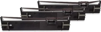 Produktbild von vhbw 3x Farbband Schriftband Ersatz für Epson S015610, C13S015610 für Nadeldrucker, Bondrucker - Schwarz