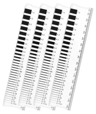 Produktbild von Rissbreitenmesser - Beton Rissmesser - Lineal - Set von 4 - Präzision - Langlebig - Rissmesser