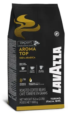 Zdjęcie produktu dla Lavazza Aroma Top, 1 kg, Americano, Cappuccino, Kawa, Espresso, Średnie palona