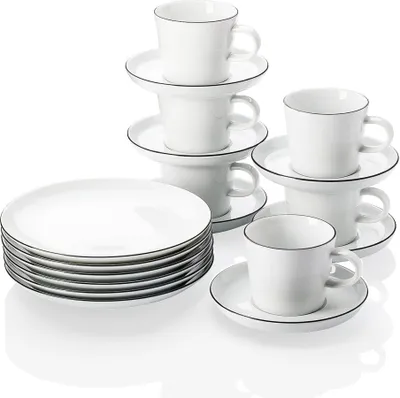 Produktbild von Kaffee-Set 18-tlg. - CUCINA COLORI SCHWARZ / BLACK - Arzberg - 42100-671167-28485