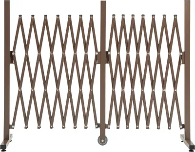 Produktbild von Scherengitter Absperrgitter ausziehbar 52-405 cm, Gartenzaun flexibel, Trennwand Rankhilfe, Aluminium Eisen, Braun, H 103,5 cm, stabil für Terrasse