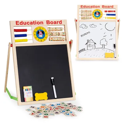 Zdjęcie produktu dla Tablica edukacyjna 2w1 liczydło kredowe magnetyczne