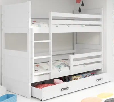 Produktbild von Interbeds Etagenbett 190x90cm Hochbett Stockbett Holzbett Kiefernholz Kinderbett Jugenbett mit Lattenrost und Rausfallschutz