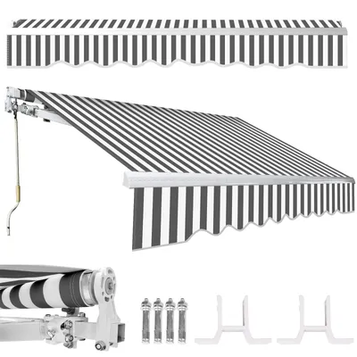 Produktbild von Jopassy Markise Sonnenmarkise Gelenkarmmarkise Balkonmarkise Sonnenschutz Klemmmarkise UV-beständig Fenster Balkone Garten Wasserdicht UV-Schutz  Weiss 350x300cm