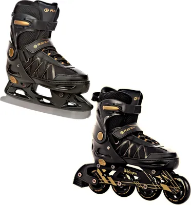 Zdjęcie produktu dla Rolki i buty do łyżworolki 2w1 Raven Expert Gold, rozmiar 43-46, regulowane