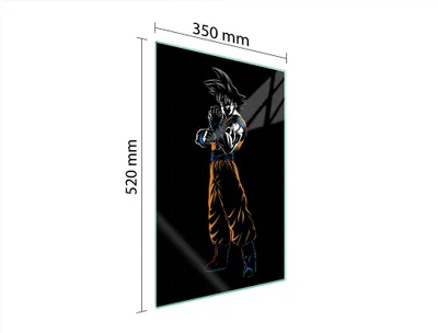 Produktbild von Herdabdeckplatte 35x52 Glaskeramikkochfeld Abdeckung Spritzschutz Glasplatte Deko Schneidebrett Anime Schwarz