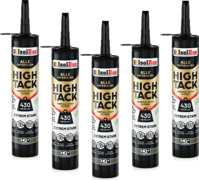Produktbild von Isolbau Montagekleber High Tack - 5 x 470 g Extrem starker Hybrid MS Polymer Baukleber für Innen- & Außenbereich - 400 kg / 10 cm² - Weiß