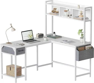 Produktbild von Famanu L-förmiges Eckbüro 148 x 120 cm - Platzsparender Schreibtisch für Homeoffice & Gaming
