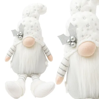 Produktbild von Weihnachtswichtel, Zwerg, 48 cm, Weihnachtsmann, groß, weiß, leuchtend, JUMIhome