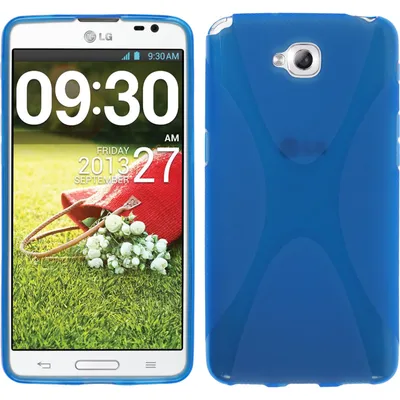 Produktbild von PhoneNatic Case kompatibel mit LG G Pro Lite - blau Silikon Hülle X-Style + 2 Schutzfolien