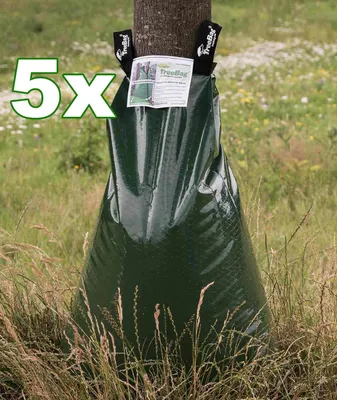 Produktbild von treebag 5 Stück Bewässerungssack, Bewässerungsbeutel/Wassersack für Bäume, aus Polyethylen Farbe: Grün