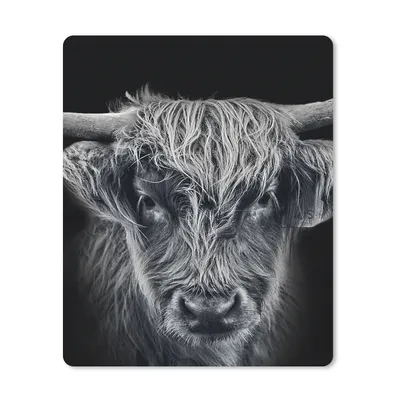 Produktbild von MuchoWow® Mauspad Mousepad Schottischer Highlander - Schwarz - Kuh - Tiere 19x23 cm - Mousepads - Maus Mat - Pad - Mausunterlage - Mauspads - Spielen