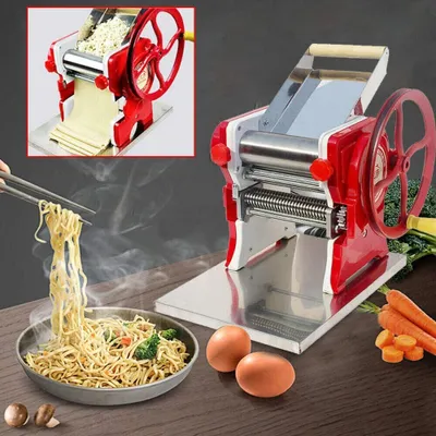 Image de Machines à pâtes Pasta Maker Machine, manivelle manuelle Pasta Noodle Maker Coupeuse de rouleaux, multifonctionnelle manuelle Skin Maker machine à faire des boulettes de pâtes pour la cuisine Spaghetti Fettuccine Boulettes de pâtes