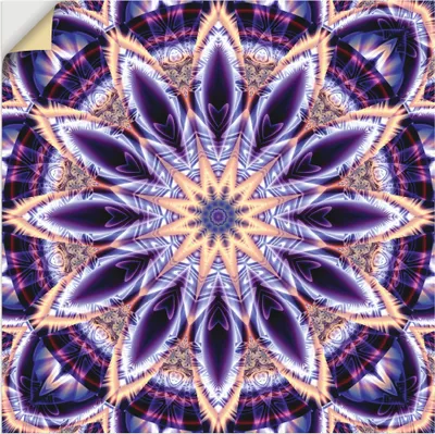 Produktbild von ARTland Wandbild, selbstklebend Mandala Stern lila Größe: 100x100 cm