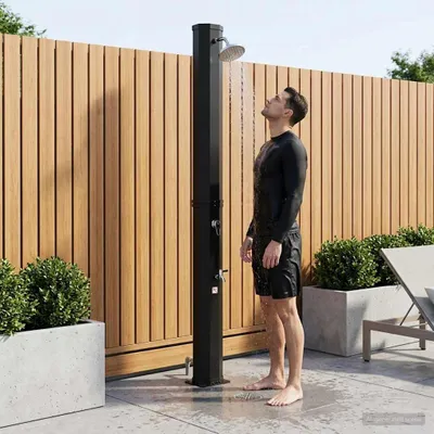 Produktbild von Möbel Solardusche mit Duschkopf und Wasserhahn 40 l Schwarz - Poolzubehör CC1302