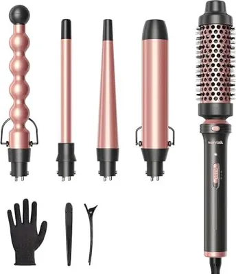 Produktbild von Lockenstab 5-in-1 Set mit 25 mm, 13-25 mm Aufsätzen, Sofortheizung und 2 Temperaturstufen