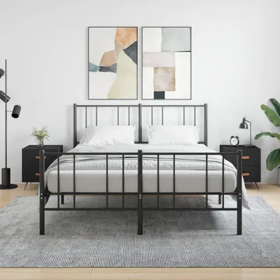 Produktbild von vidaXL Nachttische 2 Stk. Schwarz 40x35x47,5 cm Holzwerkstoff