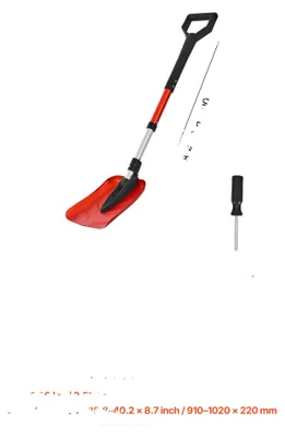 Image de Pelle à neige, manche en forme de D, longueur réglable, 9 pouces