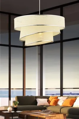 Immagine prodotto di Opviq, Couper Hazeran - Bianco, Argento, Lampadario, Bianco, Corpo in metallo, 40 x 40 x 72 cm