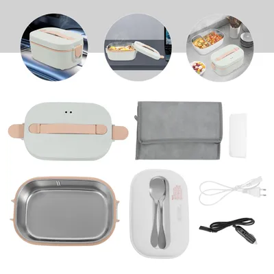 Produktbild von Lunchboxen 1.5L Elektrische Brotdose 80W Brotdosenbehälter für Auto (Hellblau)