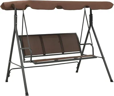 Produktbild von Hollywoodschaukel mit Dach, Gartenschaukel, Garten Schaukel, Schaukelgestell, Schaukel Garten, Schaukelgerüst, Kaffeebraun