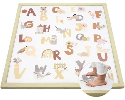 Imagen del producto de Alfombrilla de juego para bebés con alfabeto, 127 x 127 cm, superficie de juego suave, para niños