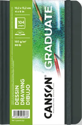 Produktbild von CANSON Skizzenbuch GRADUATE DRAWING 102 x 152 mm schwarz 52 Blatt